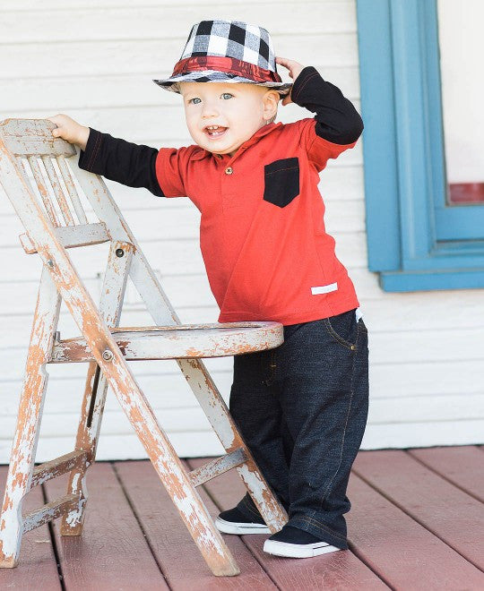 Jacob Black/White Plaid Fedora