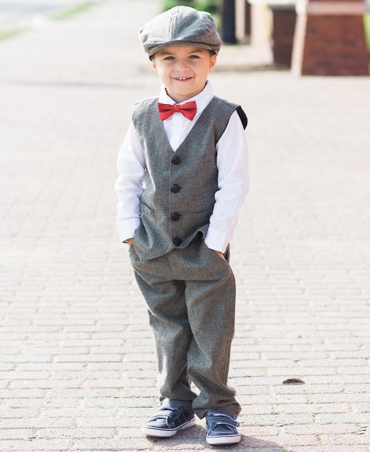 Toddler Boys Henry Herringbone Formal Vest