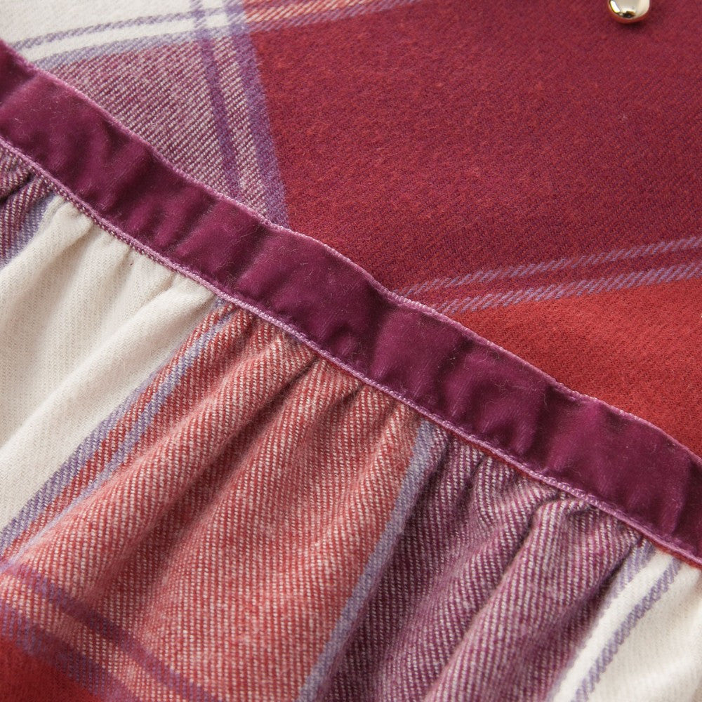 Florence Burgundy Madras Plaid Dress