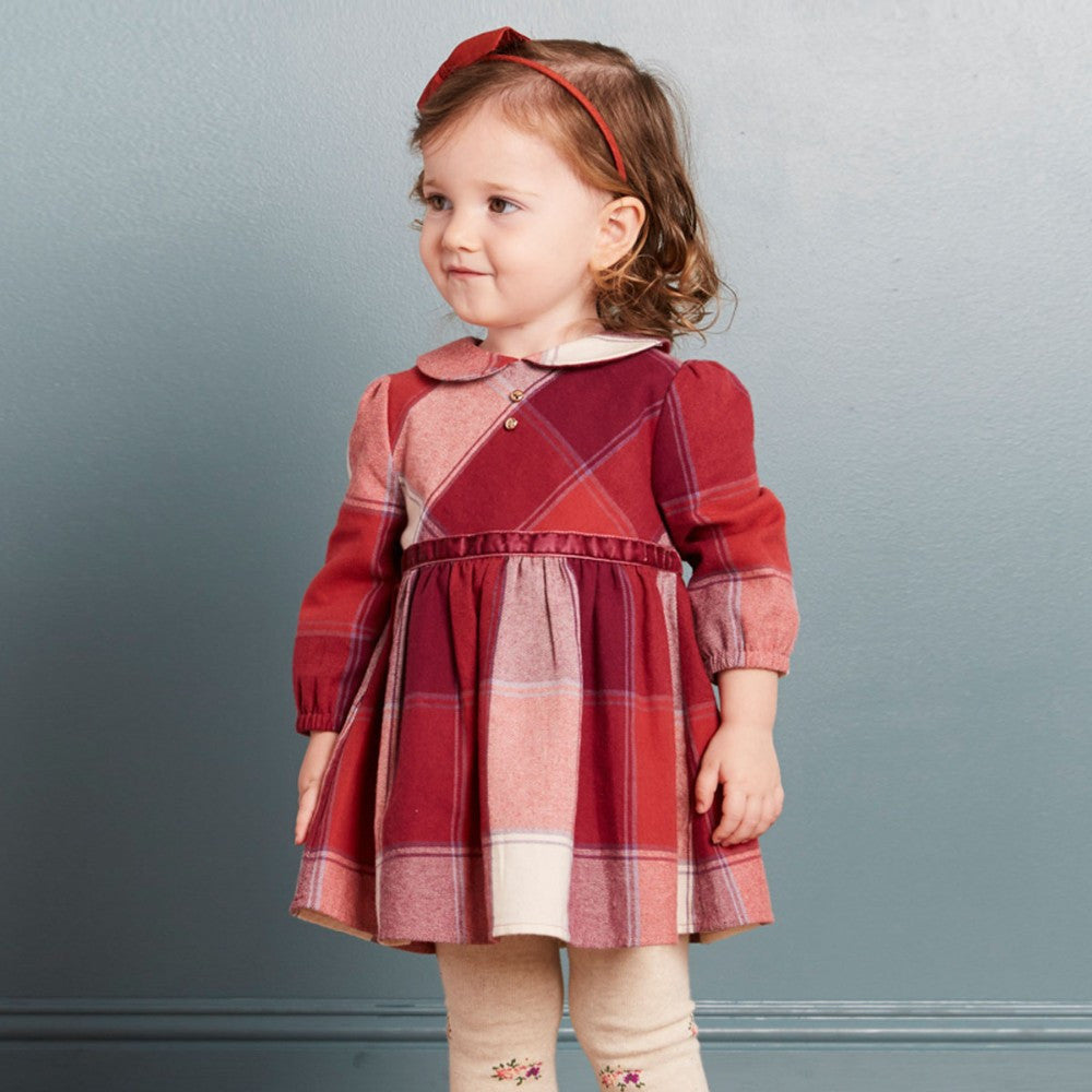 Florence Burgundy Madras Plaid Dress