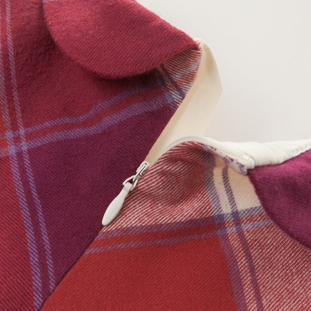 Florence Burgundy Madras Plaid Dress