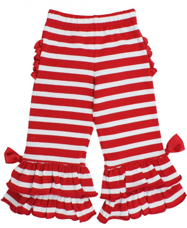 Red Stripe Flare Pants