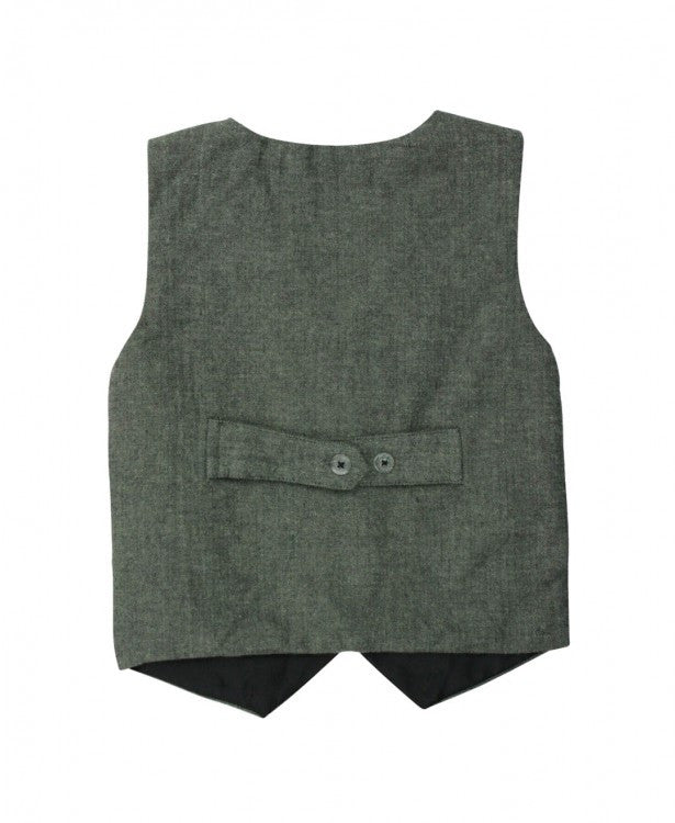Toddler Boys Henry Herringbone Formal Vest
