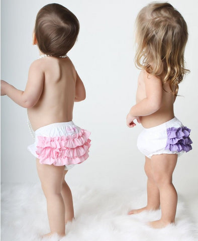 Baby's Shabby White & Lavender Wave Bloomers