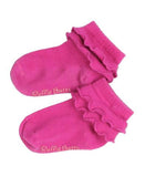 Fuchsia Ruffled Socks